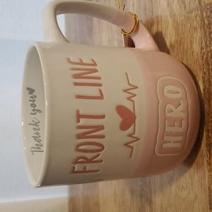 Front Line Hero Thank You Nurse Doctor Appreciation Pink Coffee Mug NWT
